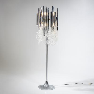 Modern Floor Lamp with Glass Drops 20th Century