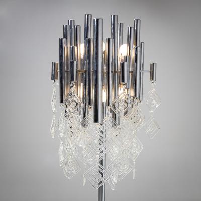 Modern Floor Lamp with Glass Drops 20th Century