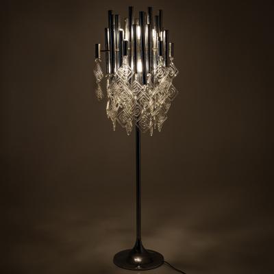 Modern Floor Lamp with Glass Drops 20th Century