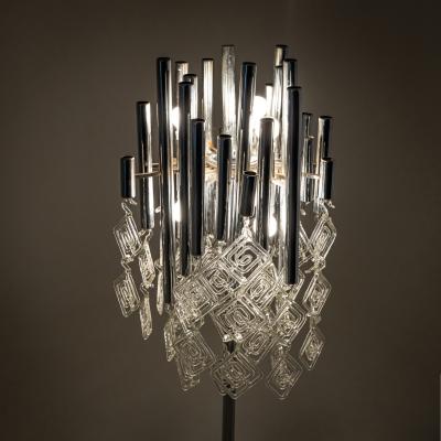Modern Floor Lamp with Glass Drops 20th Century