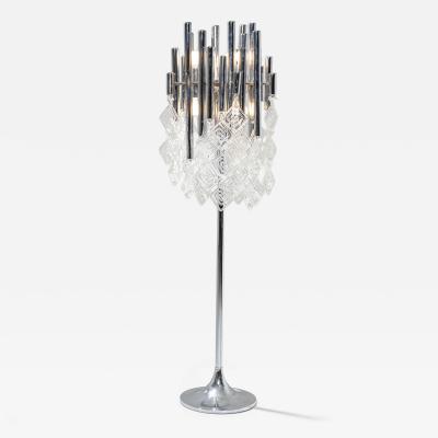 Modern Floor Lamp with Glass Drops 20th Century