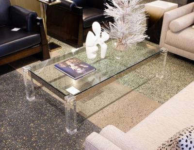 Modern Glass and Acrylic Cocktail Table