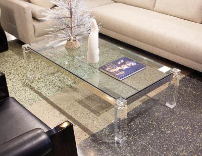 Modern Glass and Acrylic Cocktail Table