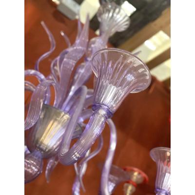 Modern Glicine Wisteria Inspired Murano Glass Chandelier