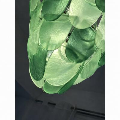 Modern Green Petals Murano Style Glass Chandelier