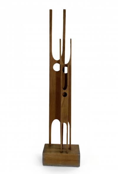 Modern Hand Carved Wood Sculpture