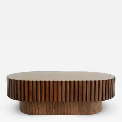 Modern Hand crafted Oval Coffee Cocktail Table Raised on a Pedestal Base
