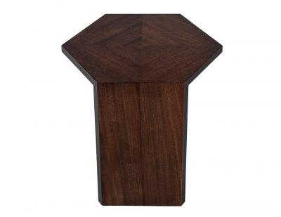 Modern Hexagonal Walnut Accent Table