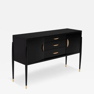 Modern High Gloss Black Lacquer Sideboard