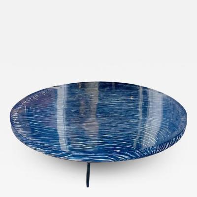 Modern Ironies Blue Wave Lacquer Resin Coffee Table