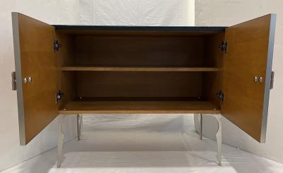 Modern Italian Custom Art Deco Style Rose Pink Black Glass Brass Cabinet Bar