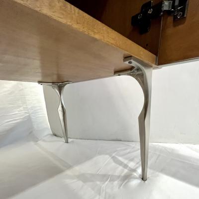 Modern Italian Custom Art Deco Style Rose Pink Black Glass Brass Cabinet Bar