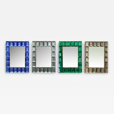 Modern Italian Faceted Glass Mirror