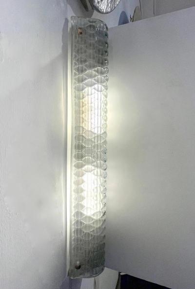 Modern Italian Fontana Arte Style Aqua Blue Murano Glass Brass Bubble Sconces