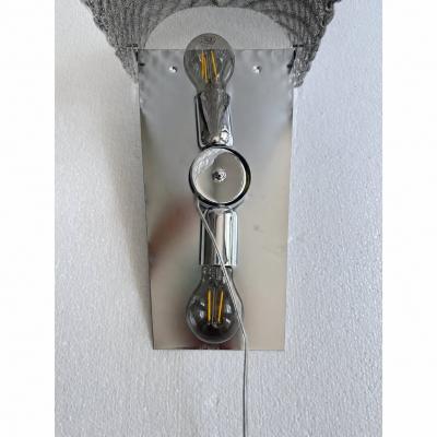 Modern Italian Gray Graniglia Rhombus Murano Glass Sconces Pair