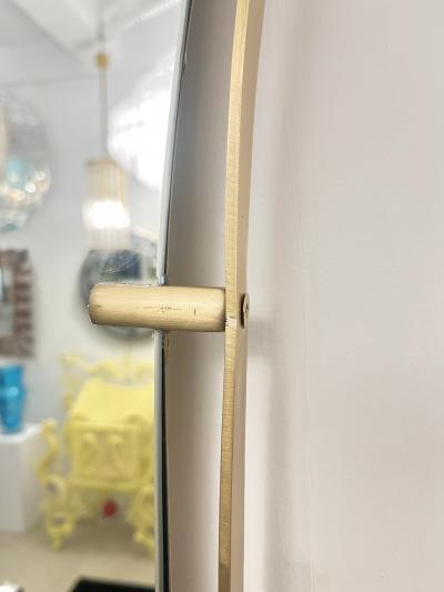 Modern Italian Minimalist Brass Mirror with Organic Asymmetric Curved Frame