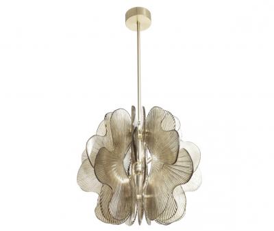 Modern Italian Smoke Textured Glass Chandelier in Stock 