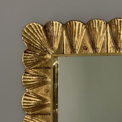 Modern Italian Wall Mirrors Scallop Motif Murano Glass Gold Gilt