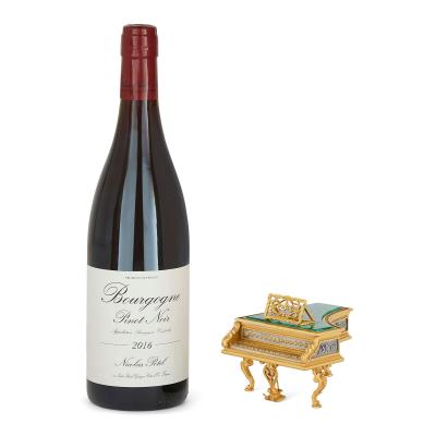 Modern Italian silver and malachite miniature piano model