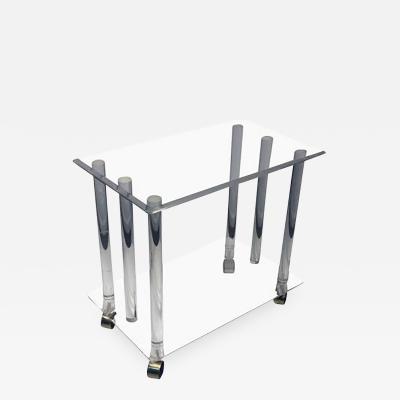 Modern Lucite Rod Bar Cart