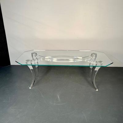 Modern Lucite and Glass Dining Kitchen Table American Designer 2000s