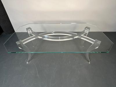 Modern Lucite and Glass Dining Kitchen Table American Designer 2000s