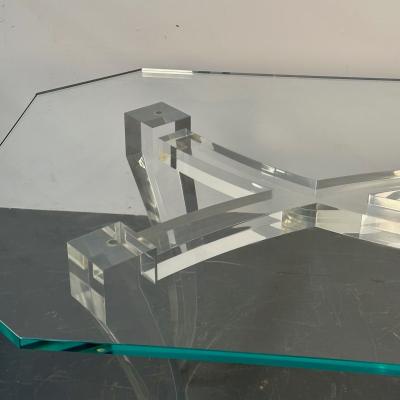 Modern Lucite and Glass Dining Kitchen Table American Designer 2000s