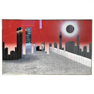 Modern Manhattan Mirrored Skyline Wall Sculpture