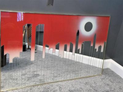 Modern Manhattan Mirrored Skyline Wall Sculpture