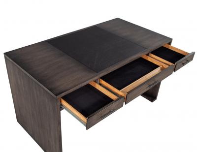 Modern Minimalist Oak Leather Top Writing Desk