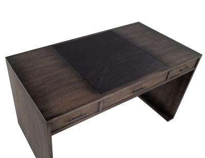 Modern Minimalist Oak Leather Top Writing Desk