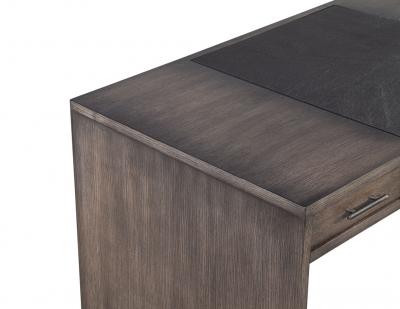 Modern Minimalist Oak Leather Top Writing Desk