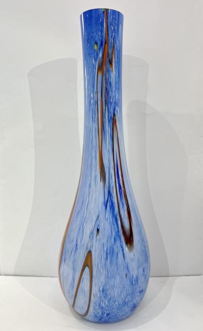 Modern Monumental Blue White Yellow Green Orange Murrine Huge Murano Glass Vase