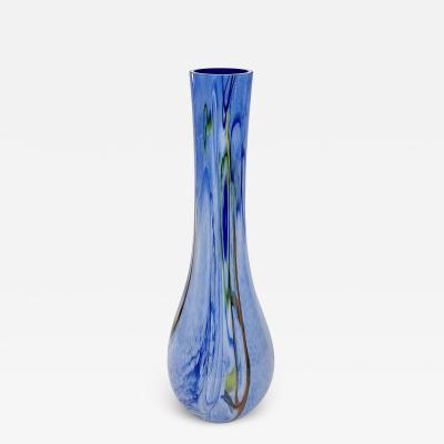 Modern Monumental Blue White Yellow Green Orange Murrine Huge Murano Glass Vase