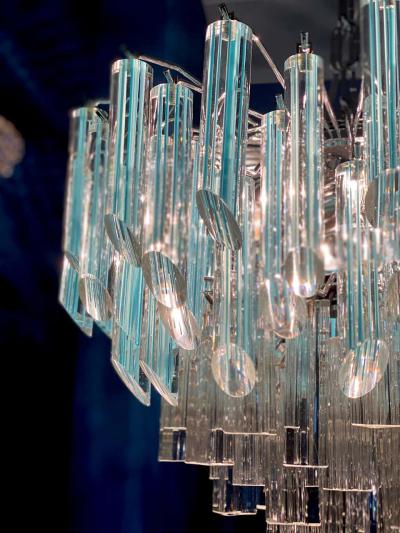 Modern Multitier Crystal Prism Murano Glass Chandelier 1970