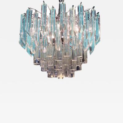 Modern Multitier Crystal Prism Murano Glass Chandelier 1970