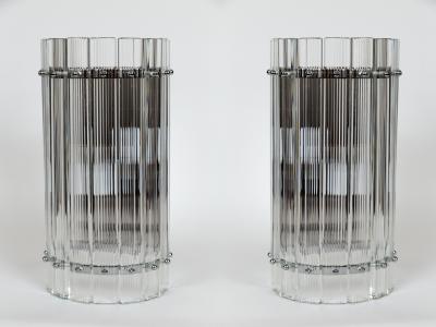 Modern Murano Dome Shaped Nickel Wall Lights In The Style Of Venini