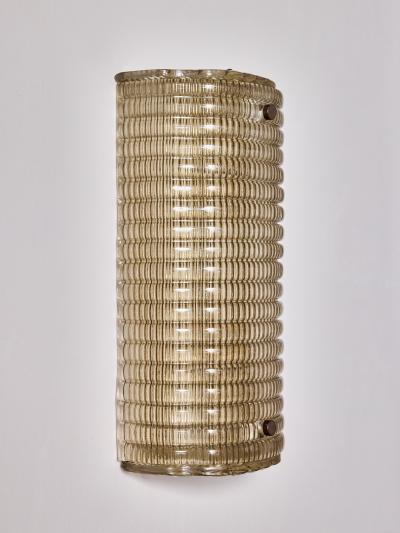 Modern Murano Ribbed Smoked Glass Wall Sconces