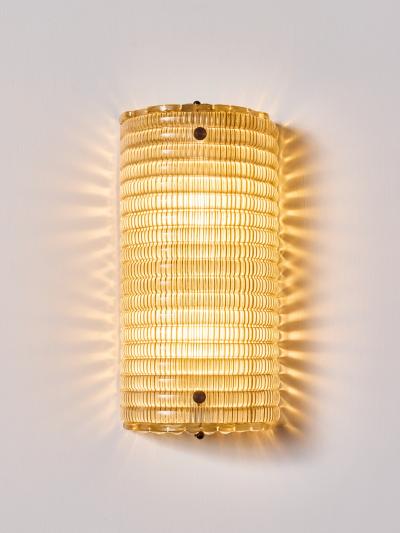 Modern Murano Ribbed Smoked Glass Wall Sconces