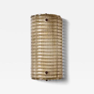 Modern Murano Ribbed Smoked Glass Wall Sconces