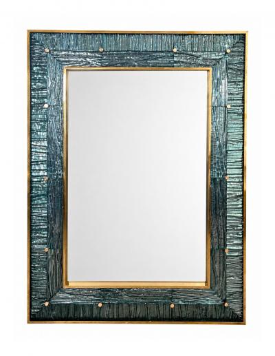 Modern Murano Textured Glass Mirror