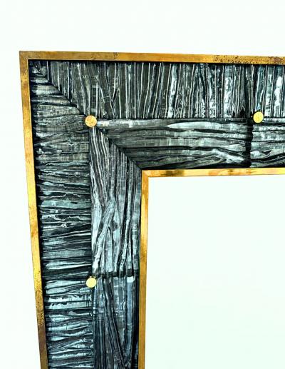 Modern Murano Textured Glass Mirror
