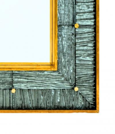 Modern Murano Textured Glass Mirror