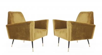 Modern Mustard Yellow Velvet Lounge Chairs