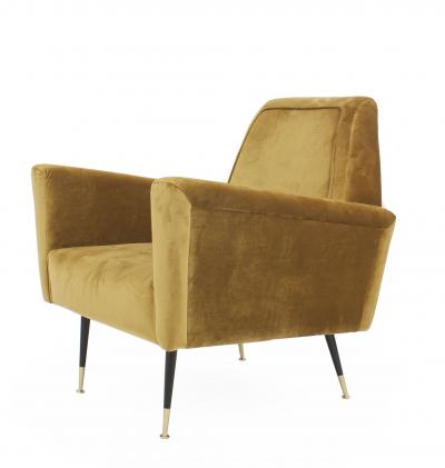 Modern Mustard Yellow Velvet Lounge Chairs