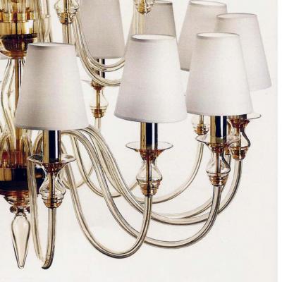 Modern Neoclassical Double Tier Murano Glass Chandelier