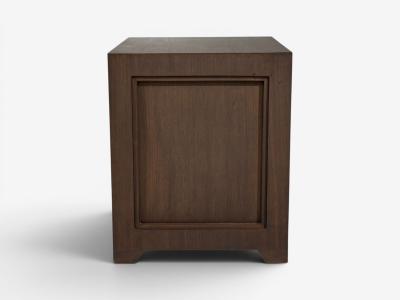 Modern Nightstands or Bedside Tables Stained Wood Brass USA 21st c 