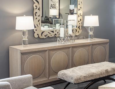 Modern Oak Buffet Cabinet in Natural Rustic Finish