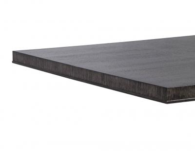 Modern Oak Dining Table with Double Column Champagne Ring Base