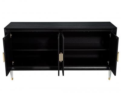 Modern Oak Sideboard Credenza with Acrylic Legs